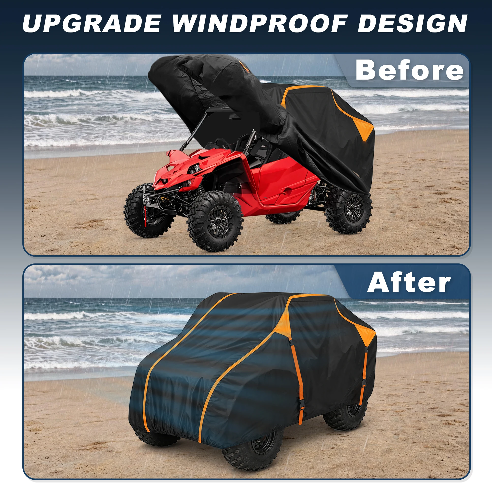 Uxcell Waterproof UTV Cover for Yamaha YXZ1000R 210D Oxford Heavy Duty Windproof Outdoor All Weather Protection Covers
