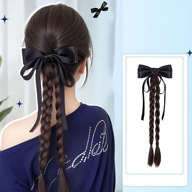 

Ponytail Extension Bow Ponytail Hair Extensions For Women Girls Fake Braids Low Ponytail Braids Hair Accessories Ponytail Wig