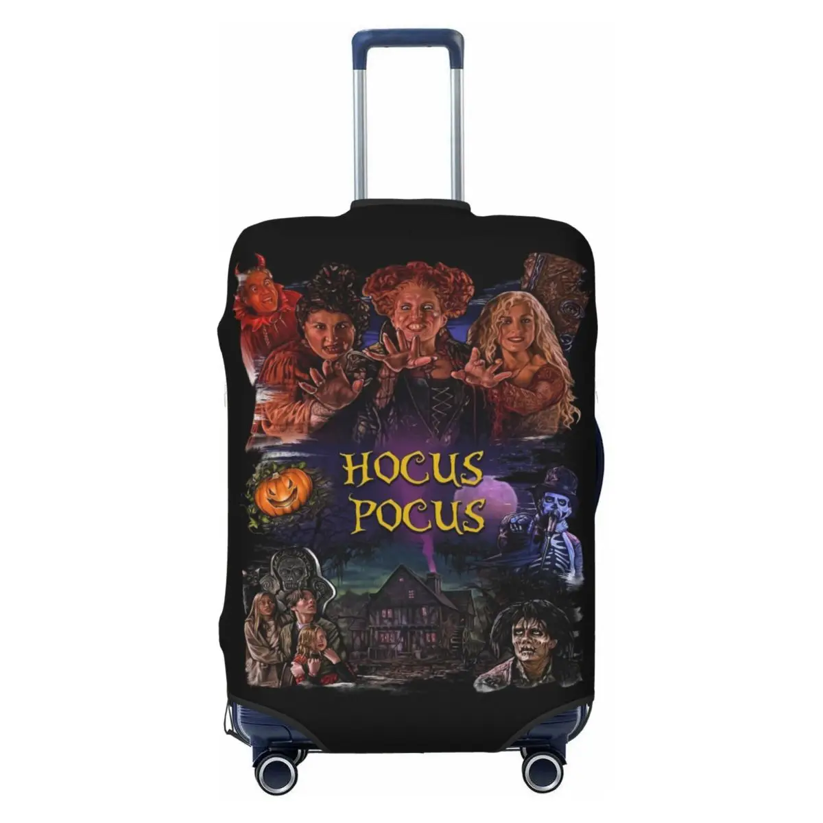 

Halloween Hocus Pocus Travel Luggage Cover Elastic Witch Movie Suitcase Cover Protector Fit 18-32 Inch