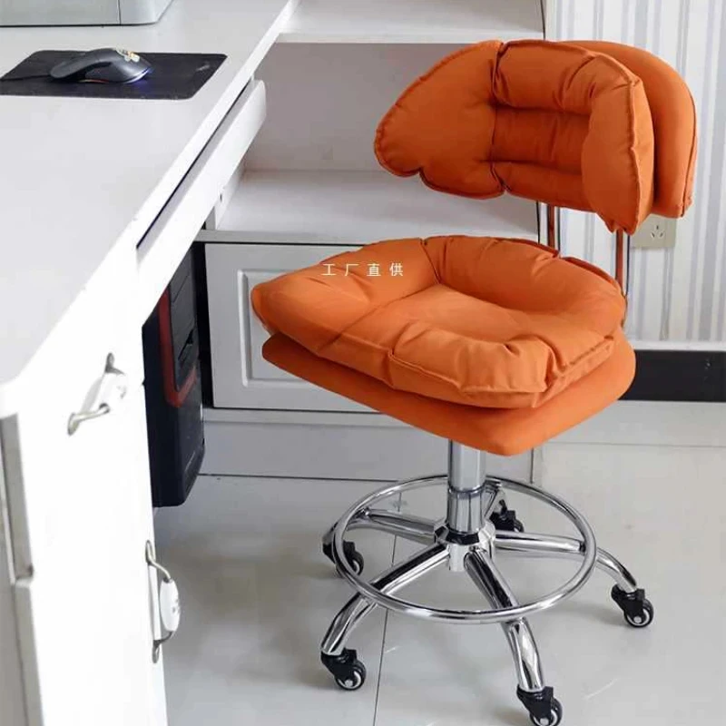 Elevating Rotating Learning Barber Chair Pedicure Stool Chair Office Computer Desk for Hair Stylist Taburete Salon Furniture