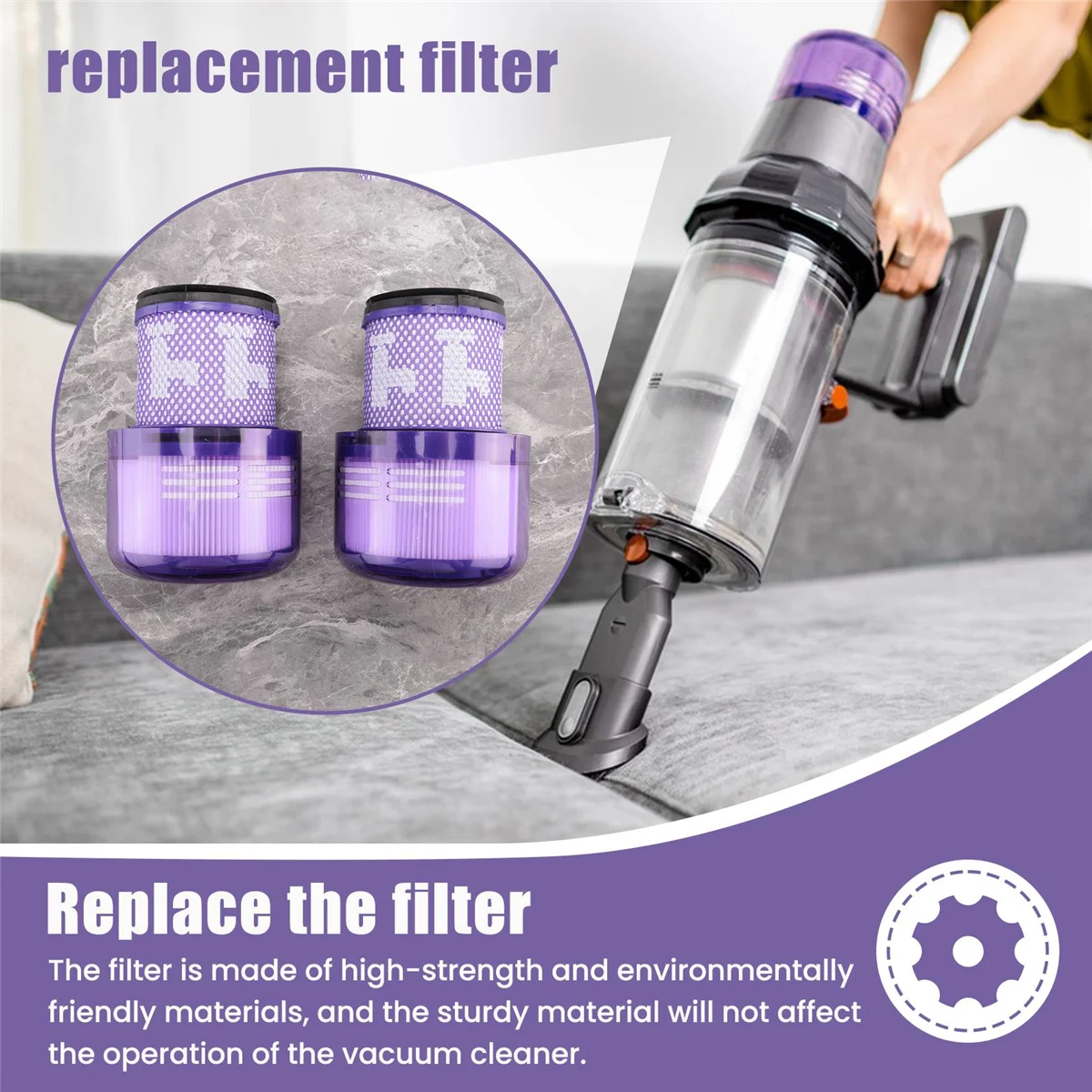 2แพ็คตัวกรองสำหรับ Dyson V11 V15 SV14 SV22ซักได้อะไหล่ทดแทนตัวกรอง DY-970013-02 & 97001302