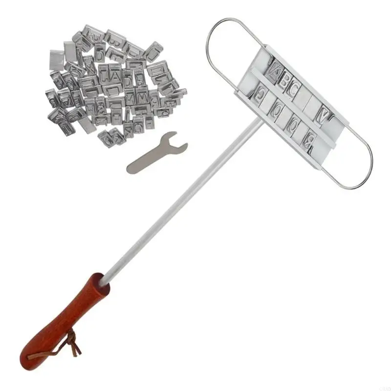 

Heat Resistant BBQ Branding Iron Heat Resistant Brander Aluminum Alloy for Creating Marks on Steaks and Burgers C5AD