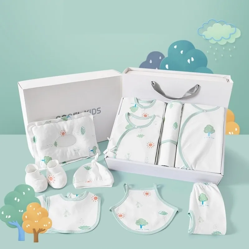 Cute Little Tree Baby Clothes Set Pure Cotton Newborn Gift Baby Set Spring Winter Kids Clothes Suit Baby Girl With Box