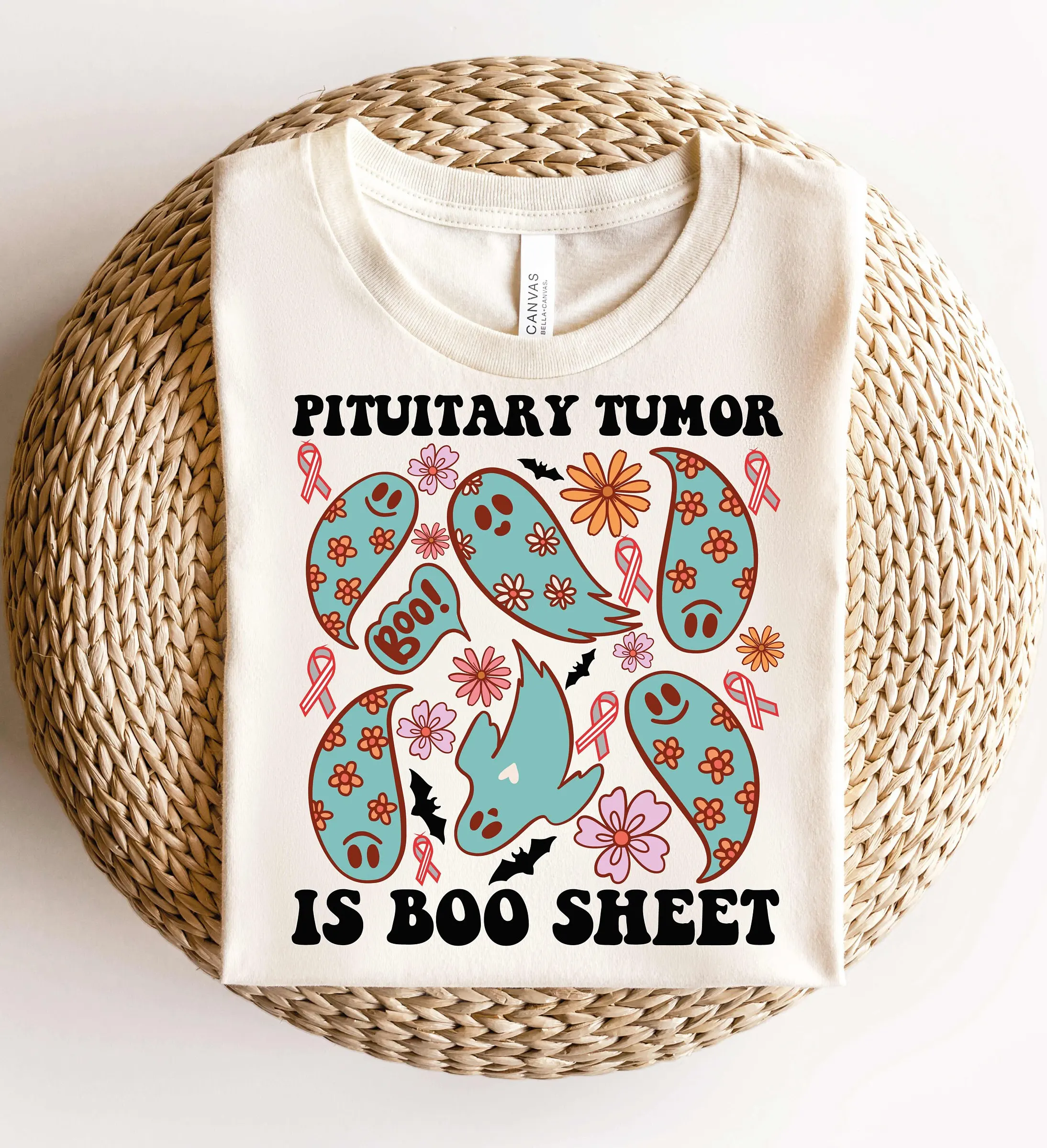 Pituitary Tumor Awareness T Shirt Halloween Ghost Brain Cancer Survivor Gland