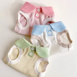 Summer Pet Polo Shirt Fashion Dog Clothes Breathable Puppy Vest Cat Solid T-Shirt Clothing Pet Vest York Chihuahua Dog Clothes