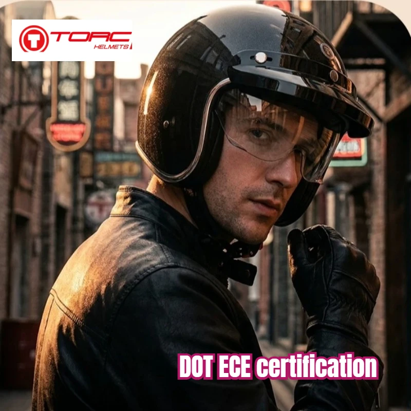 Retro 4/3 Half Helmet Motorcycle Helmet for Harley Unisex Inner Lens Electric Vehicle Helmet Scooter Universal in All Seasons