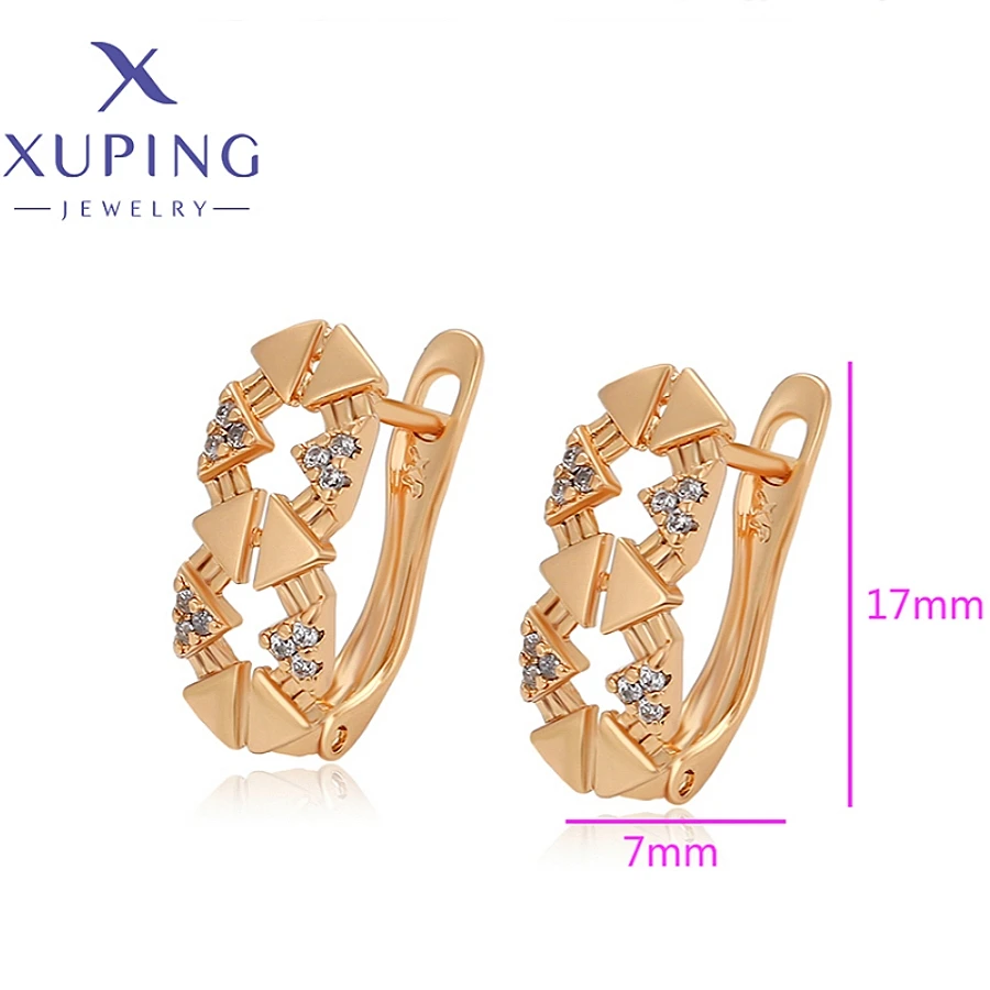 Xuping Jewelry Exquisite Temperament Simple Shape Gold Color Earrings for Women Schoolgirl Christmas Wish Gifts X000930327