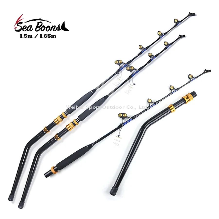 Wholesale 80/130lb 1.65/1.5m Export Australia Pac Bay Guide Ring Game Sea Fishing Bent Butt Handle Jigging Rod Fishing Rod