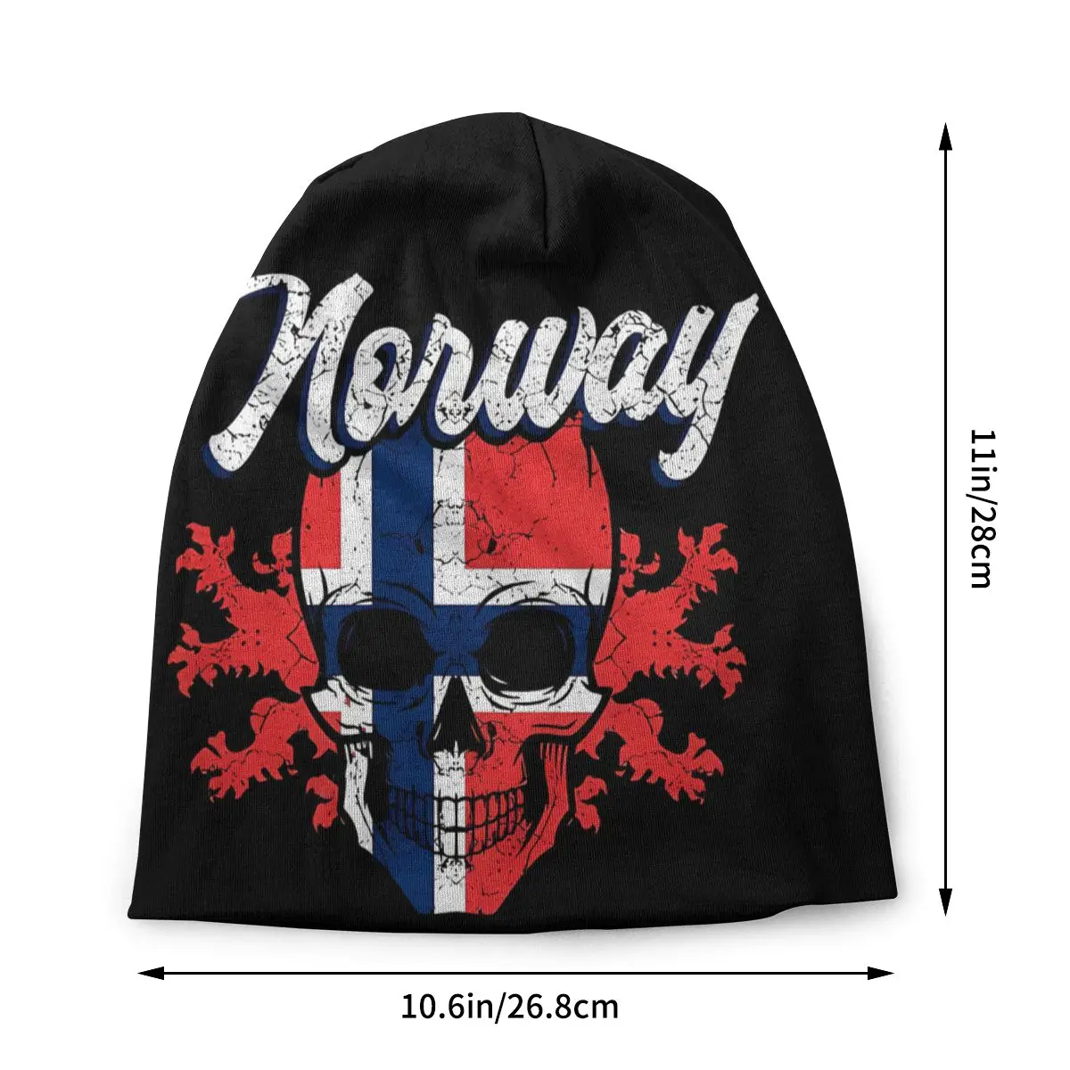 Norway Flag Skullies Beanies Outdoor Hats Coat Of Arms Skull Thin Bonnet Hipster Caps Men Women's Earmuffs