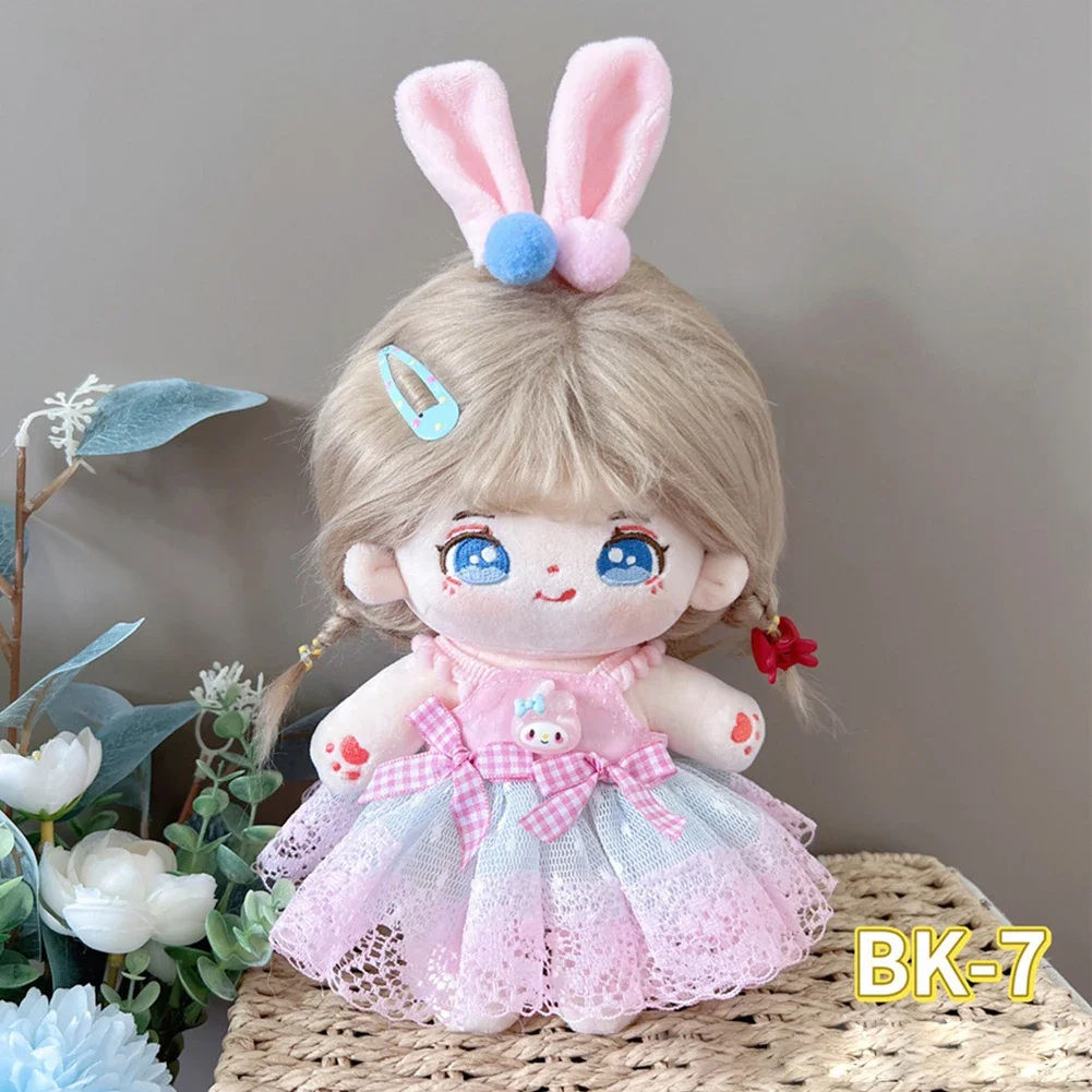 For Baby Three V 3/20CM Cotton Doll Rompers Cartoon Plush Doll Replacement Outfit Lolita Dress Mini Clothes