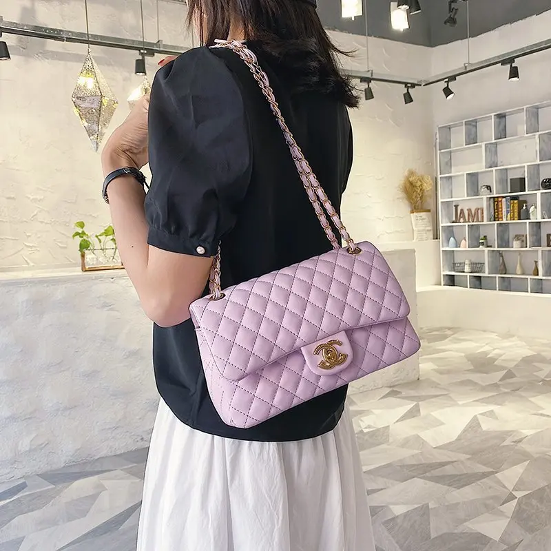 Advanced Style Bag 2024 New Small Fragrant Style Diamond Grid Chain Women's Bag Temperament Single Shoulder Crossbody Bag