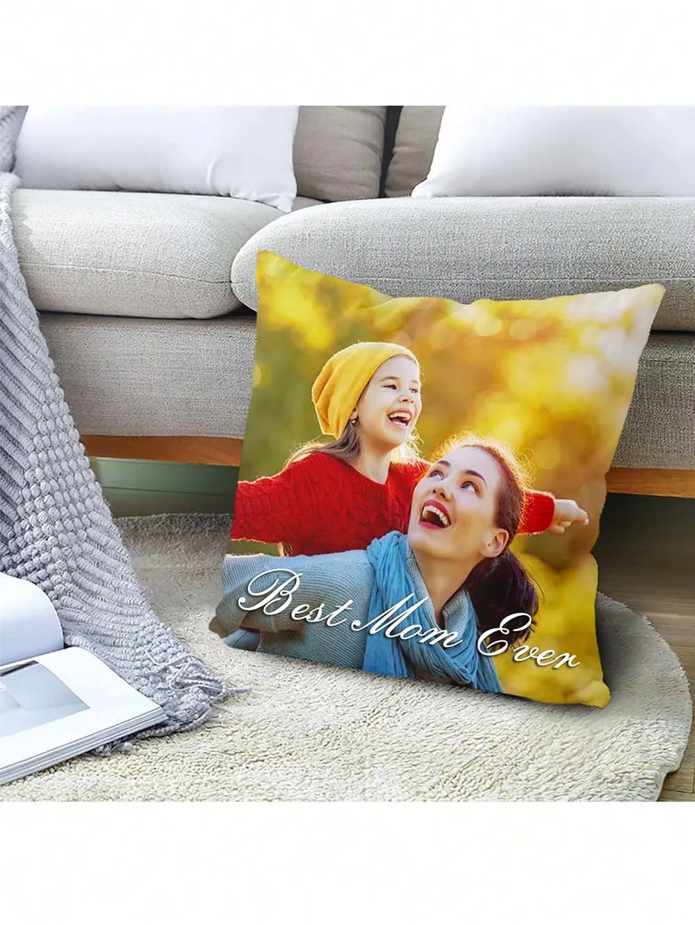 

Mother's Day Gift,Custom Picture Photo Cushion ,DIY Customized Throw Pillow Home Decorative, Square Wedding Pet Baby Pillows