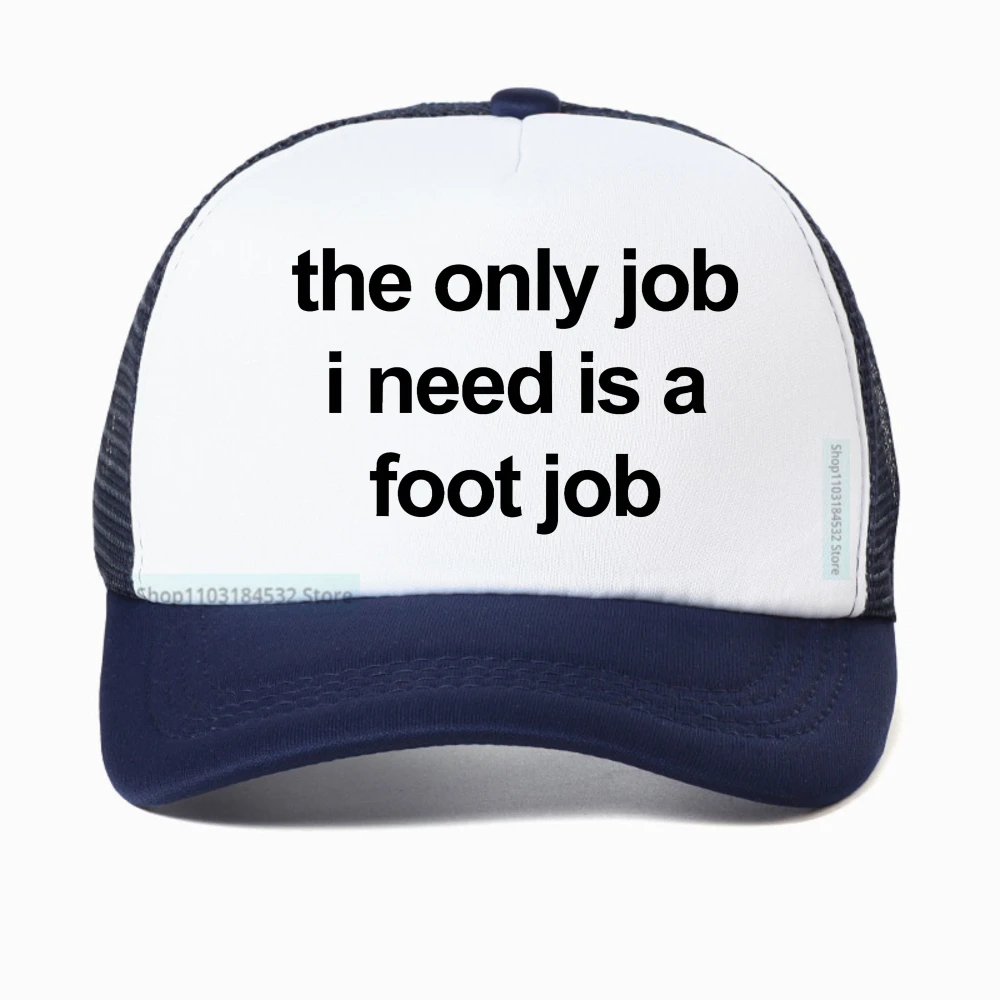 الوظيفي الوحيد الذي أحتاجه هو وظيفة القدم، قبعة بيسبول مطبوعة بشكل مضحك، قبعة كاجوال شبكية قابلة للتنفس، قبعات رياضية لسباق الدراجات النارية