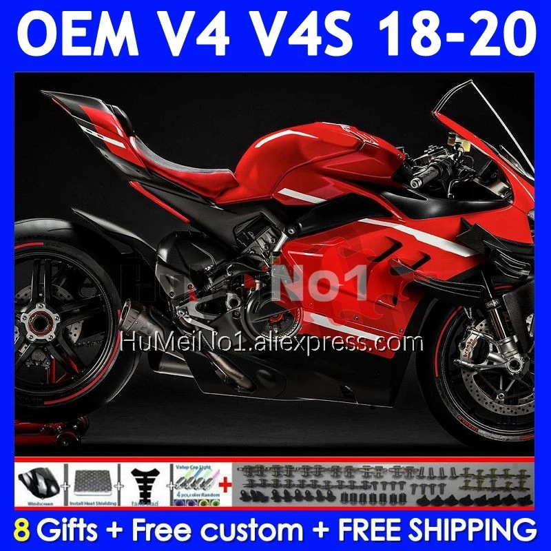 Injection Bodys For DUCATI Panigale V4 V 4 S R V4S V4R 327No.4 V4-S V4-R Stock Red 2018 2019 2020 18 19 20 OEM Fairing Kit