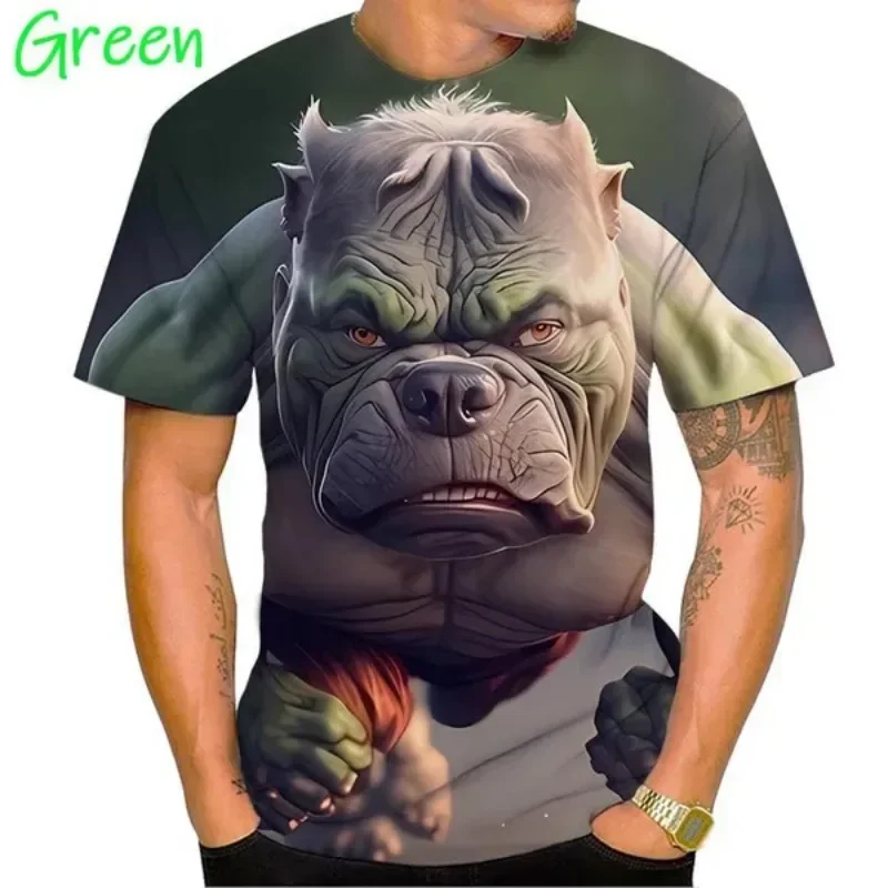 Animal bulldog 3D printing T-shirt American Bully Pitbull Oversized Haikyuu Cosplay Men's Clothing Haikyuu T-shirt for Men Tee