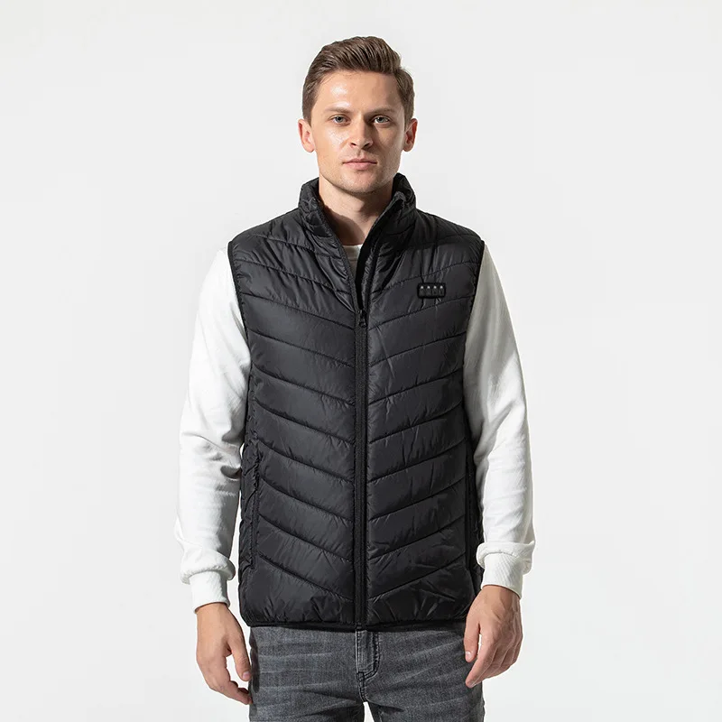 17Areas Men Winter Electric Heated Vest Four Control Constant Temperature Heating Thermal Warm Clothes Outdoor Sportswear Jacket