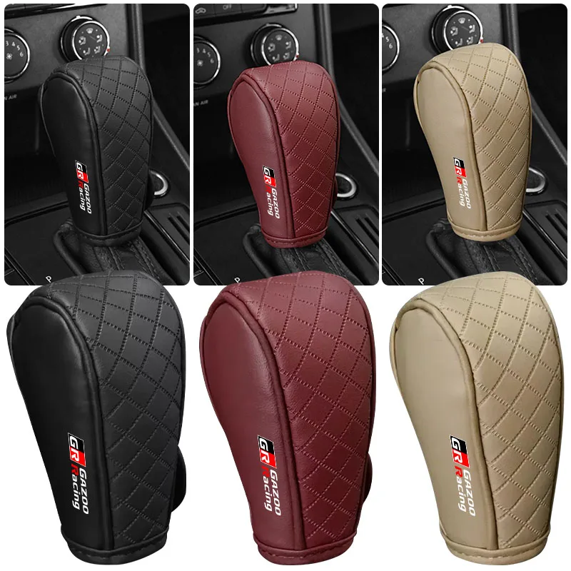Leather Non-slip Wear-resistant Car Shift Handle Cover Car Styling for Toyota Rav4 Auris Yaris Camry Crown Prado Supra Corolla
