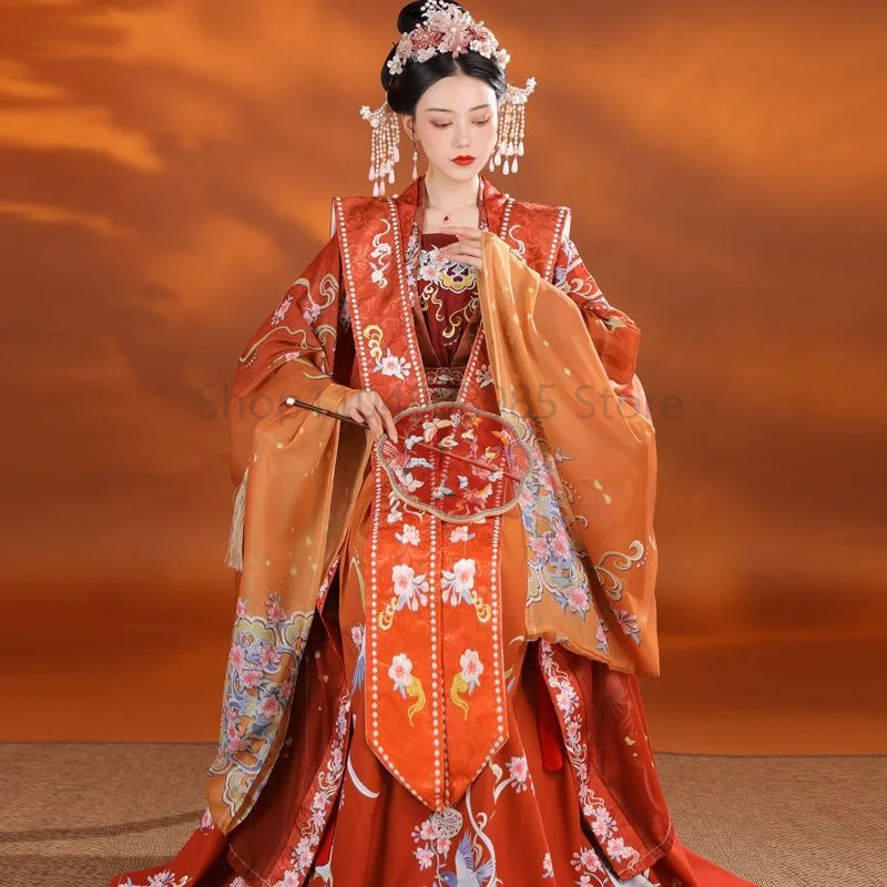 

Queen Costume Modern Hanfu Women Chinese Traditional Dress Kimonos Mujer Ancient Tang Dynasty Set Hanbok Cosplay Retro Noble