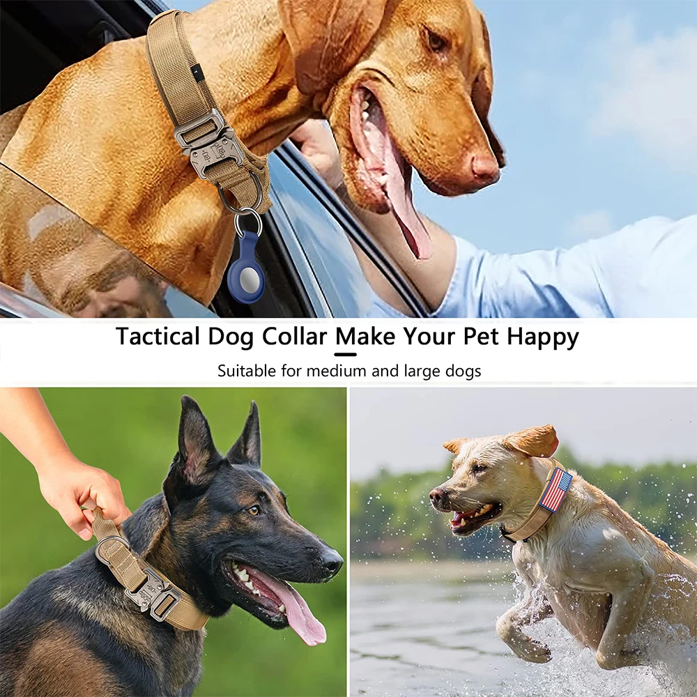 Adjustable Tactical Dog Collar Pet Collar Training Dog Collar with Heavy Duty Metal Buckle for Medium and Large Dogs Accessories view 3