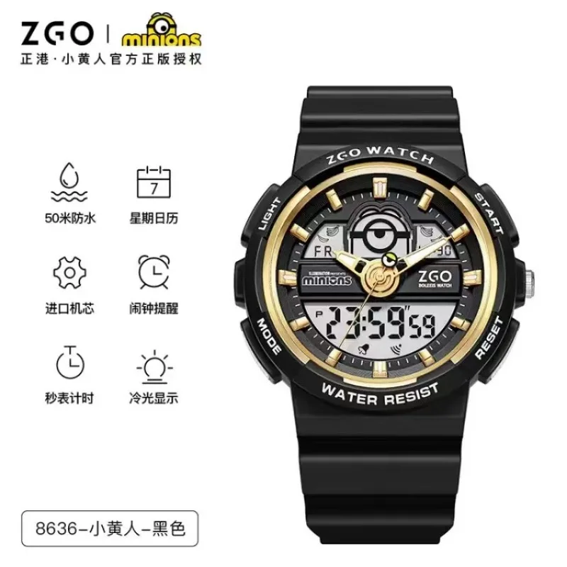 ZGO Mini reloj amarillo para personas, resistente al agua, Ins, ojo grande, lindos relojes electrónicos, juguetes de regalo