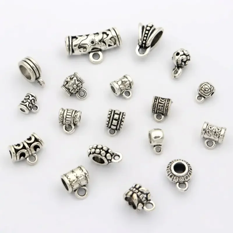 Mix Tibetan Gold Silver Color Metal End Bead Big Hole Connector For Jewelry Making Diy Bracelet Necklace Accessories Wholesale