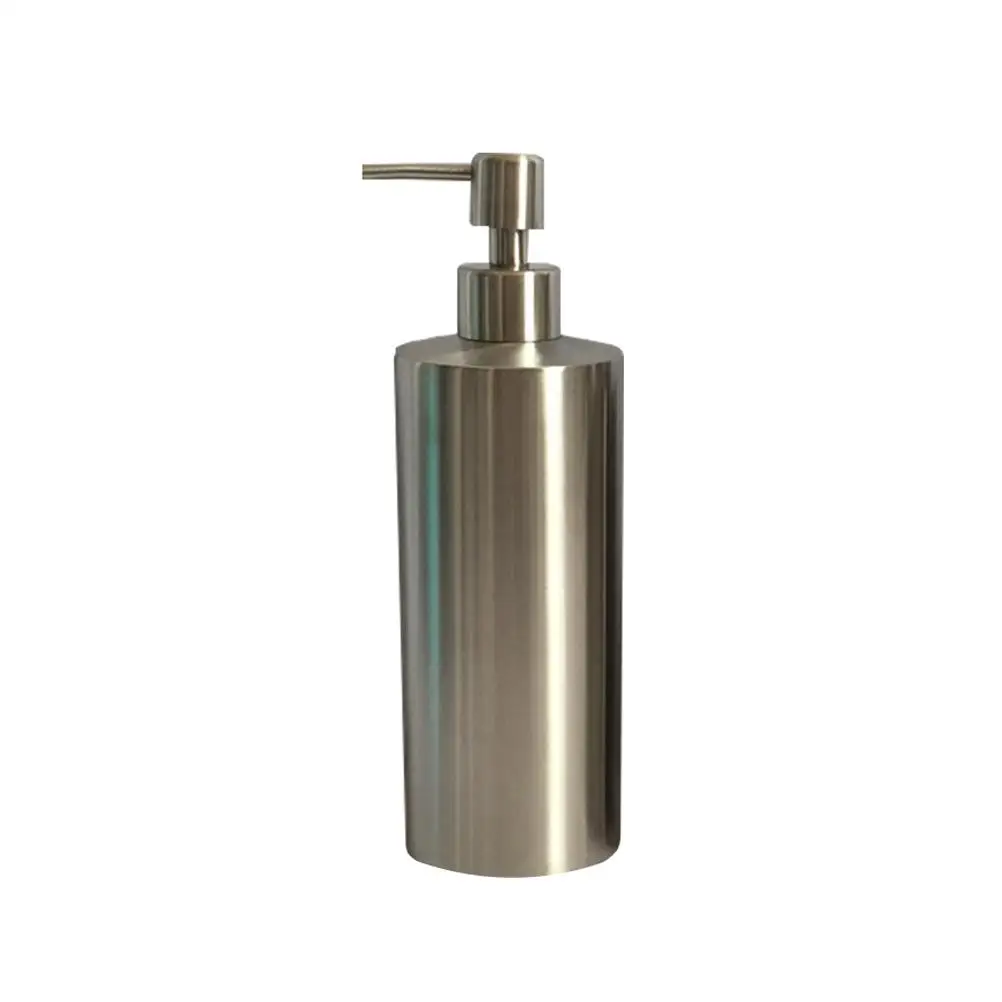 

Stainless Steel Soap Dispenser 550ml Cylindrical Silver Liquid Pump Lotion Bathroom Kitchen Hand Dish Wash