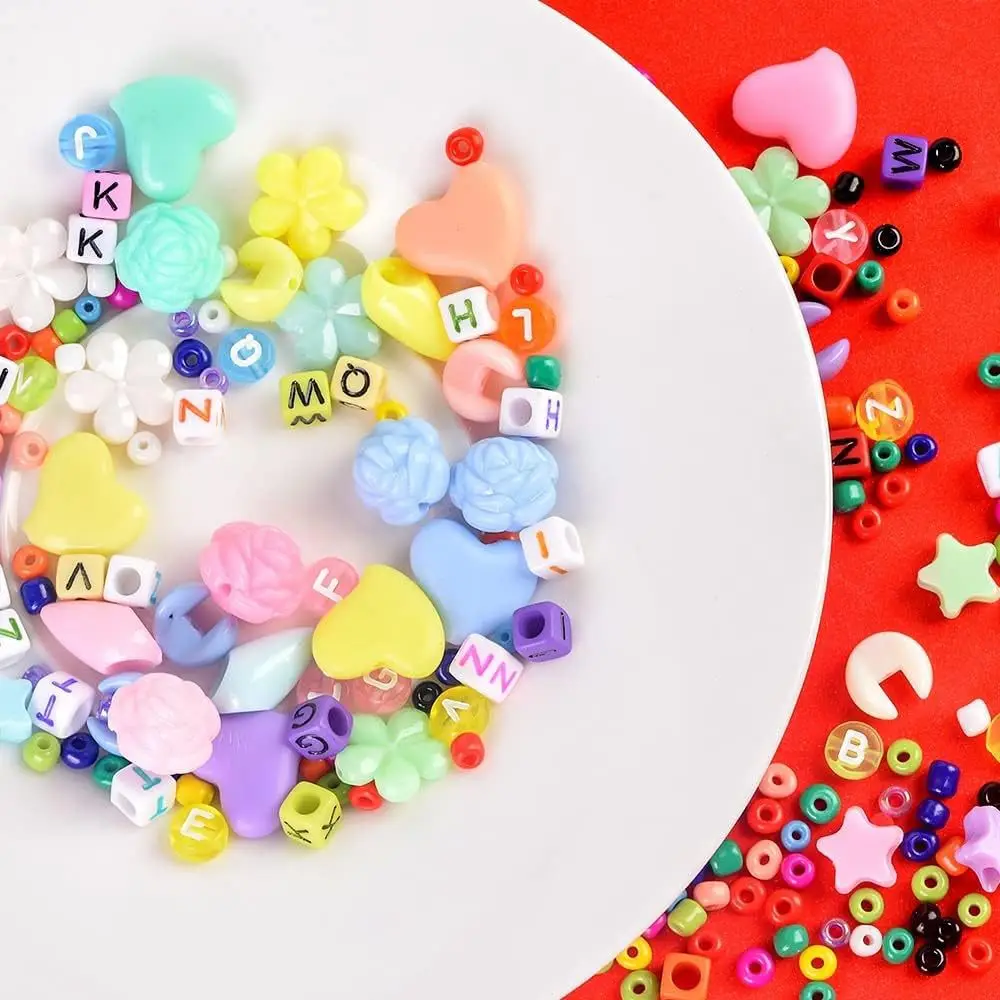 7544 pcs Jewelry Box Star Heart Petal DIY Necklace Headband Accessories Children’s Diamond Ring Ear Clips
