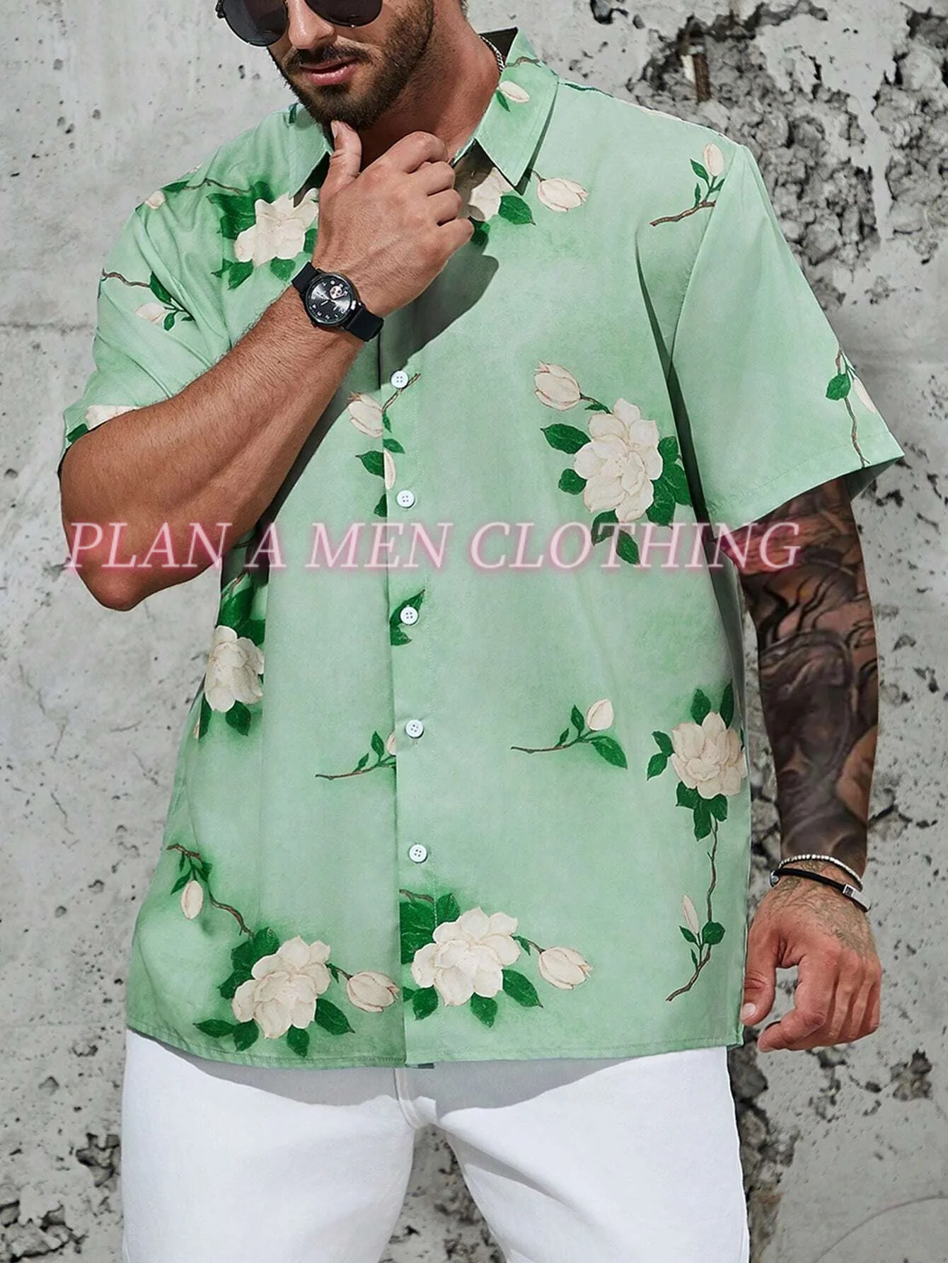 Kemeja pria bunga China, kaus lengan pendek pria, blus longgar, atasan mode Hawaii, Baju Pria harian, kemeja bunga China, 2025