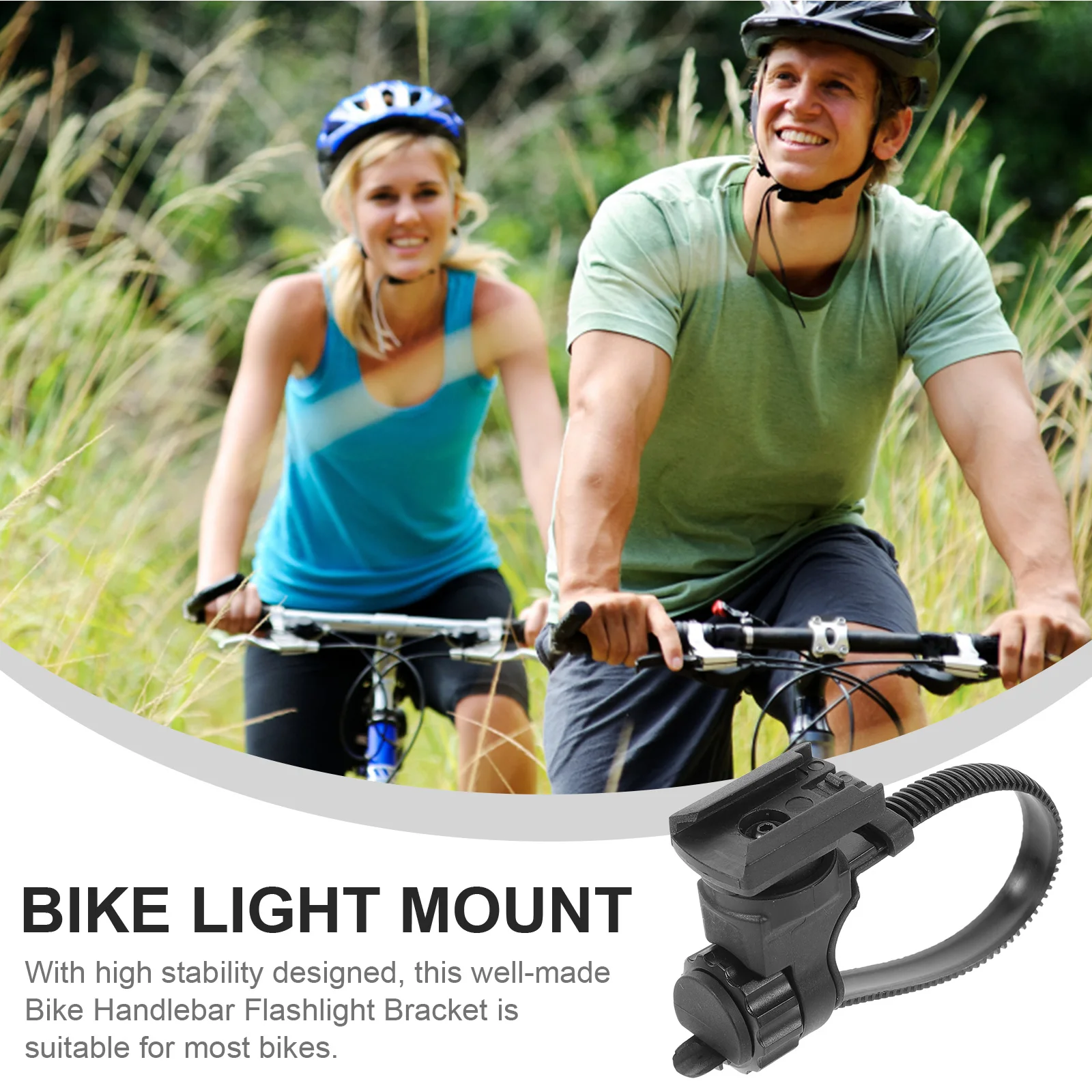 

Bicycle Flashlight Bracket Bike Stem Mount Adapter Outdoor Universal Holder Black for