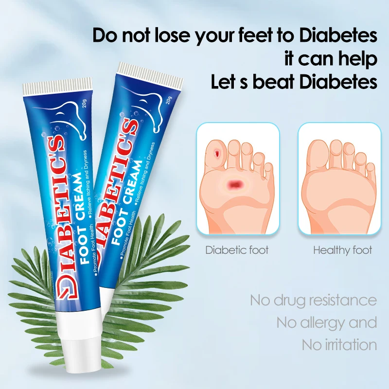 Sumifun Diabetes Ulcer Foot Treatment Cream Anti Inflammation Debaucjed Diabetic Ulceration Itch Relief Skin Repair Ointment 20g