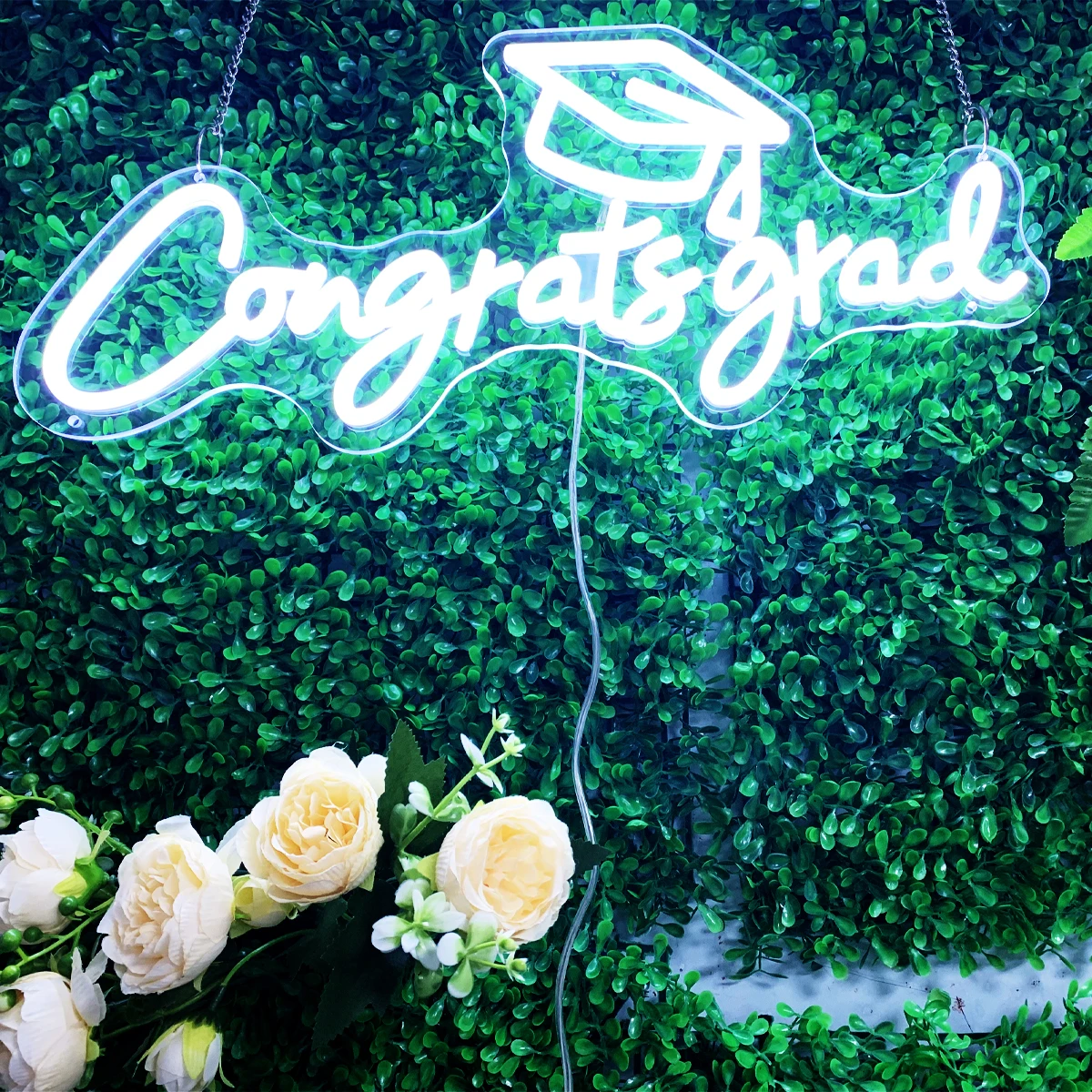 

Congrats grad neon sign LED neon lighting letters cold white light lighting children's room lighting future