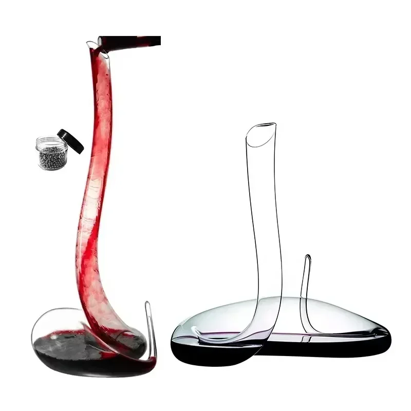 

Home Decoration Wine Decanter Hand Blown Crystal Glass Wine Decanter Snake Shaped Cobra Red Wine Decanter