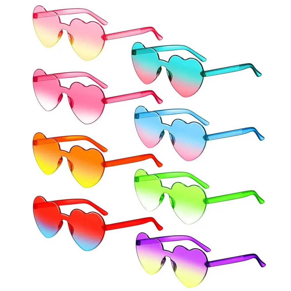 Trendy Gradient Lenses Colorful Party Sun Glasses Heart-shaped Sunglasses Heart Glasses Shades