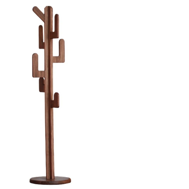 

Log wind floor coat rack, solid wood literary original coat hook bracket, Japanese style