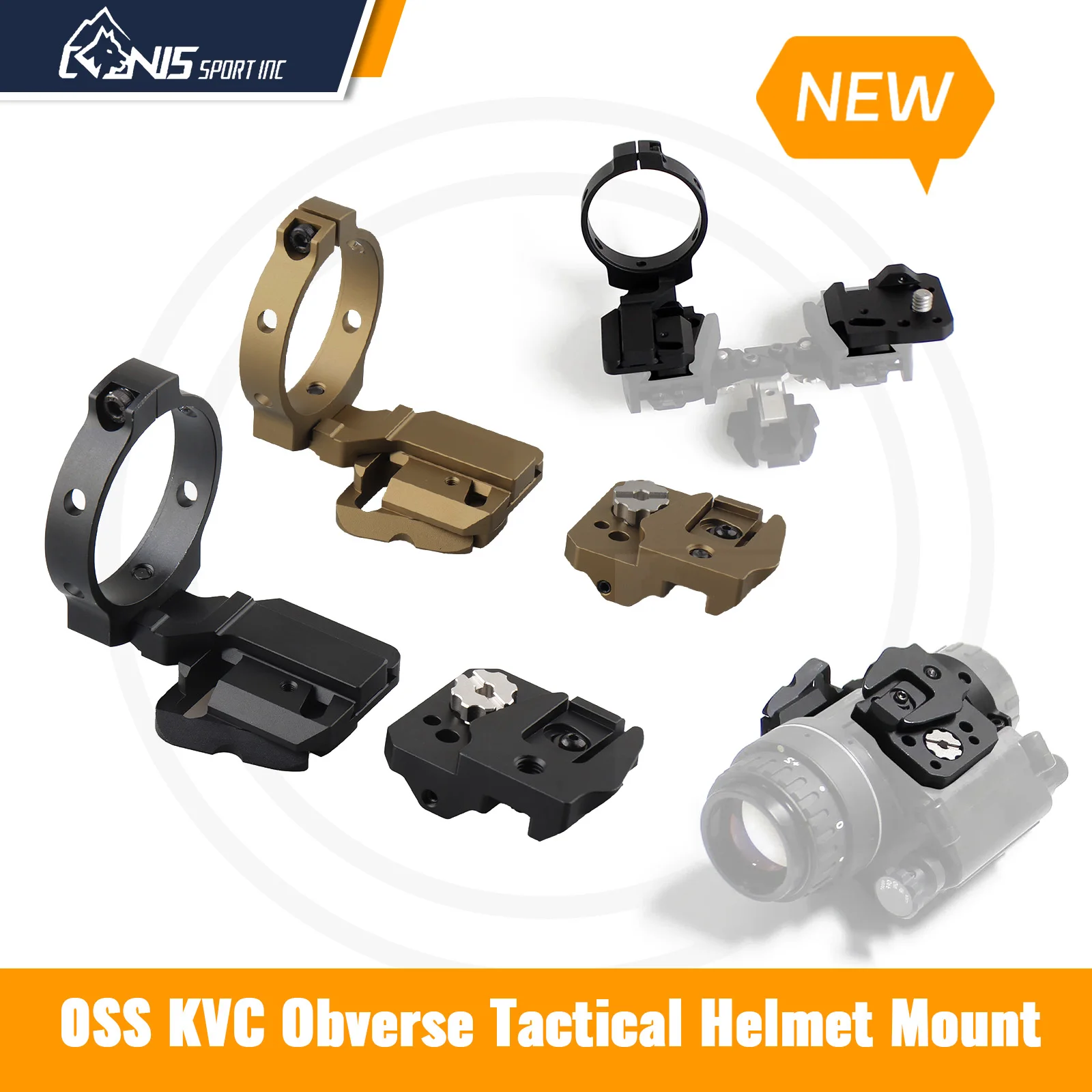 

Комплект тактических адаптеров CANIS PVS-14: крепление на шлем и платформу типа Dovetail с зубчатым креплением для универсальной совместимости с различными системами.