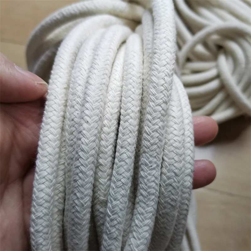 Natural white 8mm Cotton Wick Rope/Environmental Cotton/Solid Round Cotton Cord