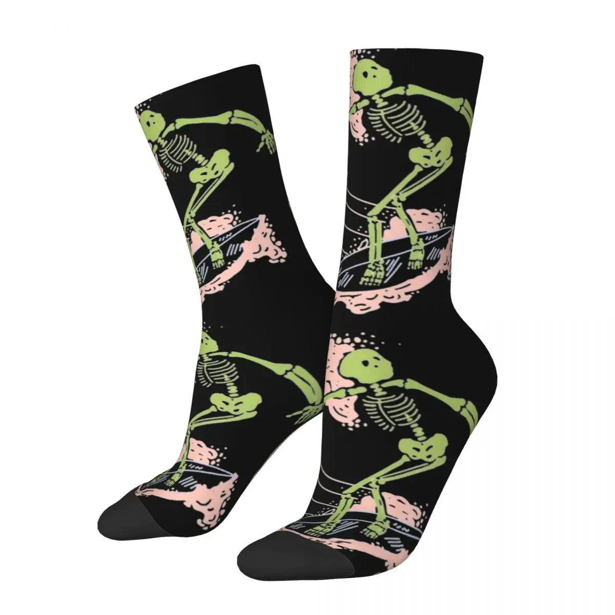 

Female Male Surfing Skeleton Socks Cotton Funny Happy Unique Socks High Quality Product Middle TubeSocks Small Gifts