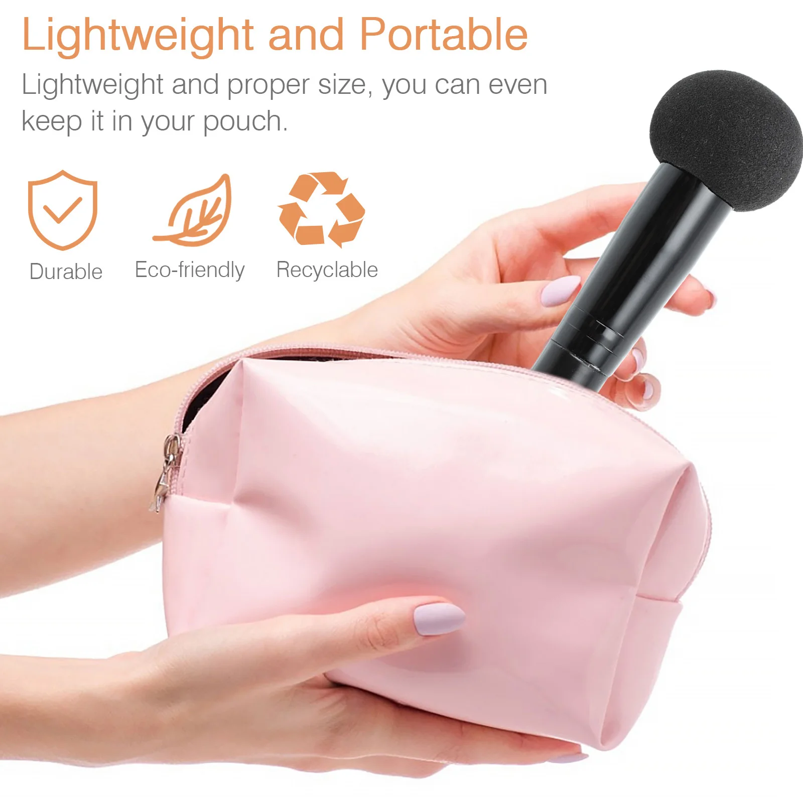 4 pennelli per soffio per trucco, per uso asciutto e bagnato, fondotinta, fard, correttore, evidenziatore, accessorio per trucco portatile