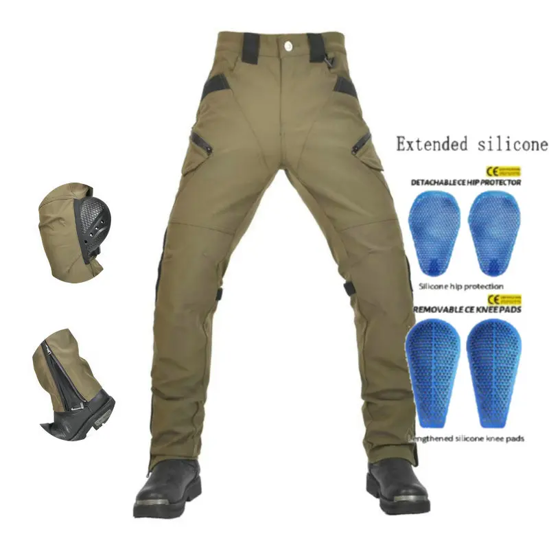 

Volero High Quality Motorcycle Riding Jeans Motocross Knight Cycling Protection Pants High Waist Repellent Breathable Trousers