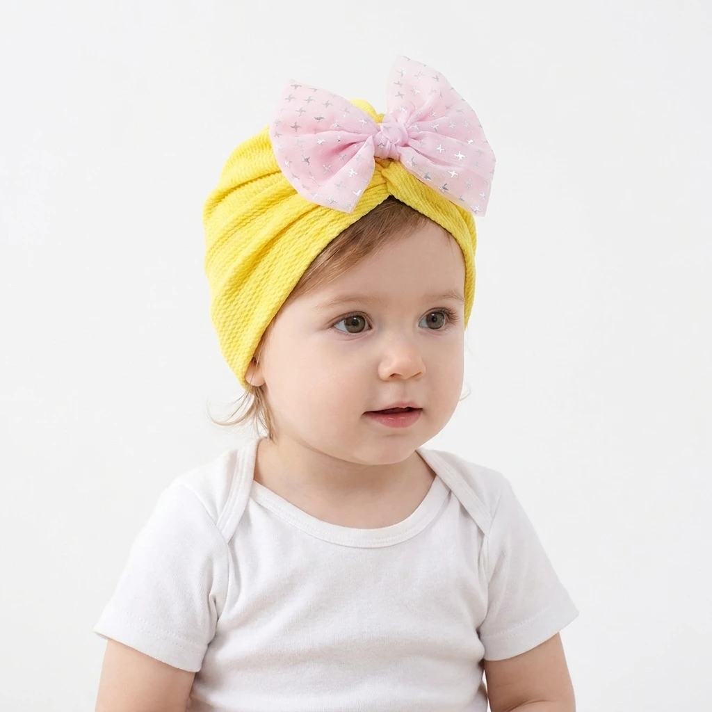 

New Baby Pullover Hat Cute Bow Children's Hat Breathable Thin Baby Cap