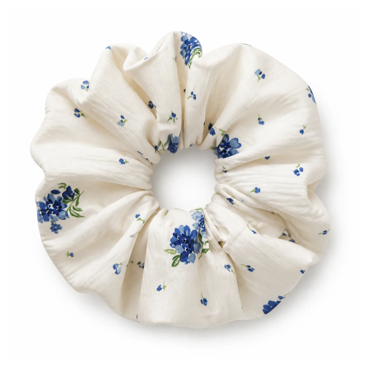 warm-white-cobalt-blue-floral-wide-single-layer-hair-scrunchie