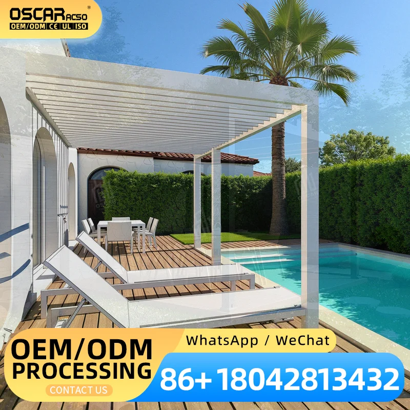 Easytoinstall Aluminum Alloy Patio Roof Cover Luxury Outdoor Sun Shelter 395 X 295 Cm Suitable for Gardens Patios Backyards perg