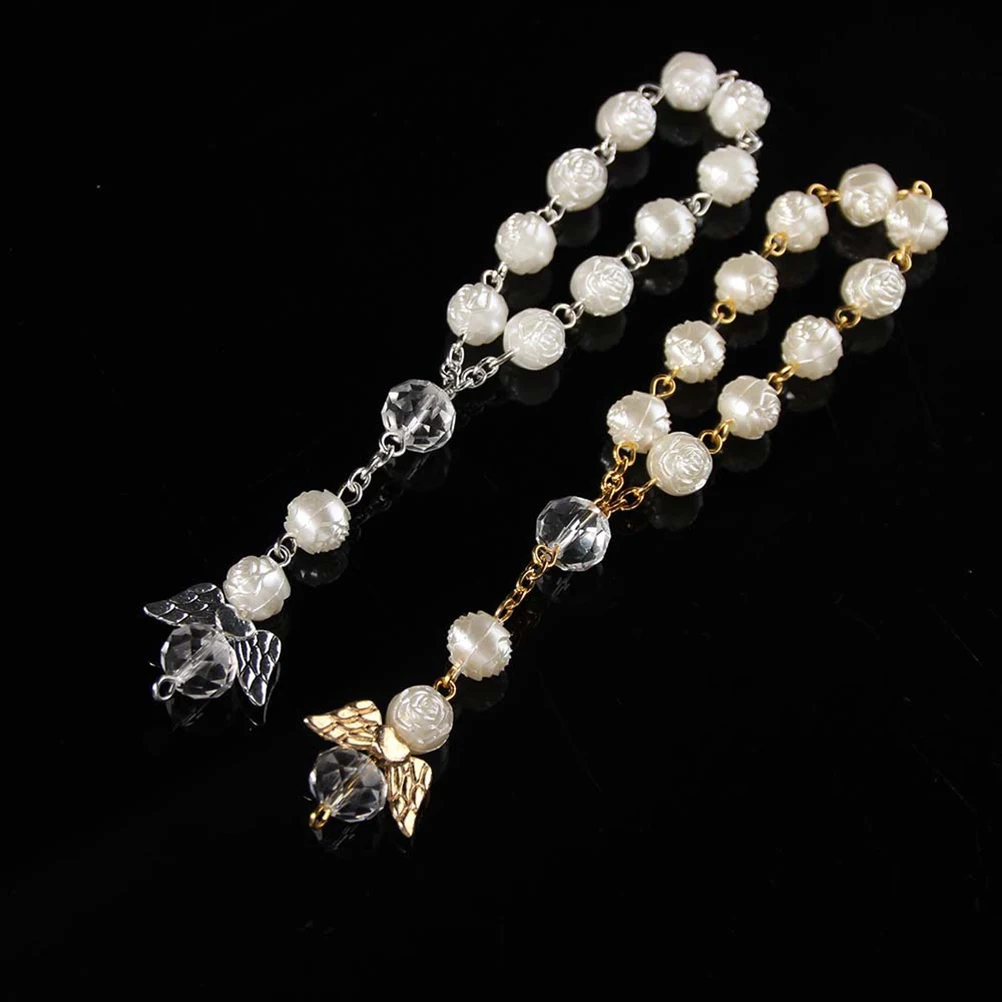 

12 Pcs Pink Gold Bracelets Lightweight Alloy Elastic Beads Rose Shape Wing Design Gifts for Women Travel Party Daily Life