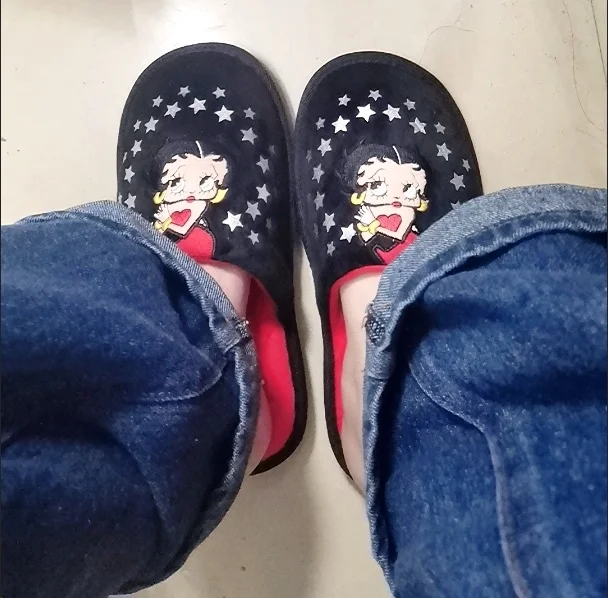 Betty Boop Slippers Anime Plush Slipper Cute Cartoon Women Comfy Warm Home Shoes Kawaii Anti Skid Soft Outdoor Slippers