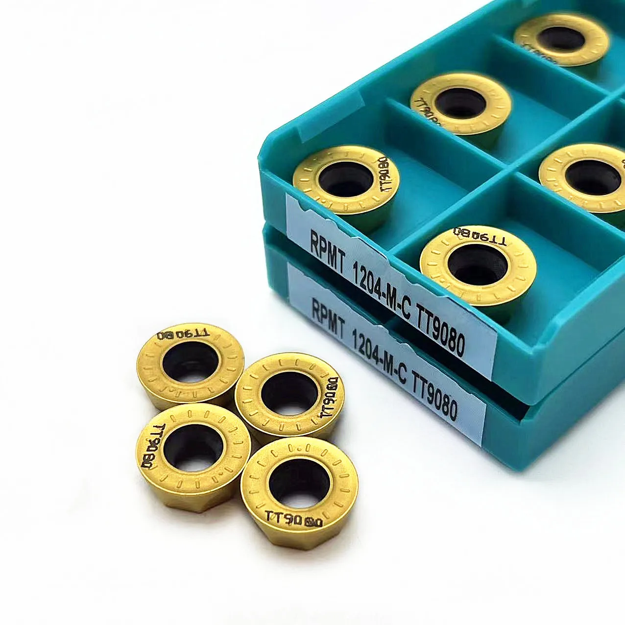Herramienta de torneado de inserción de carburo Indexable, herramientas de torno de alta calidad, RPMT1204 M C TT9080