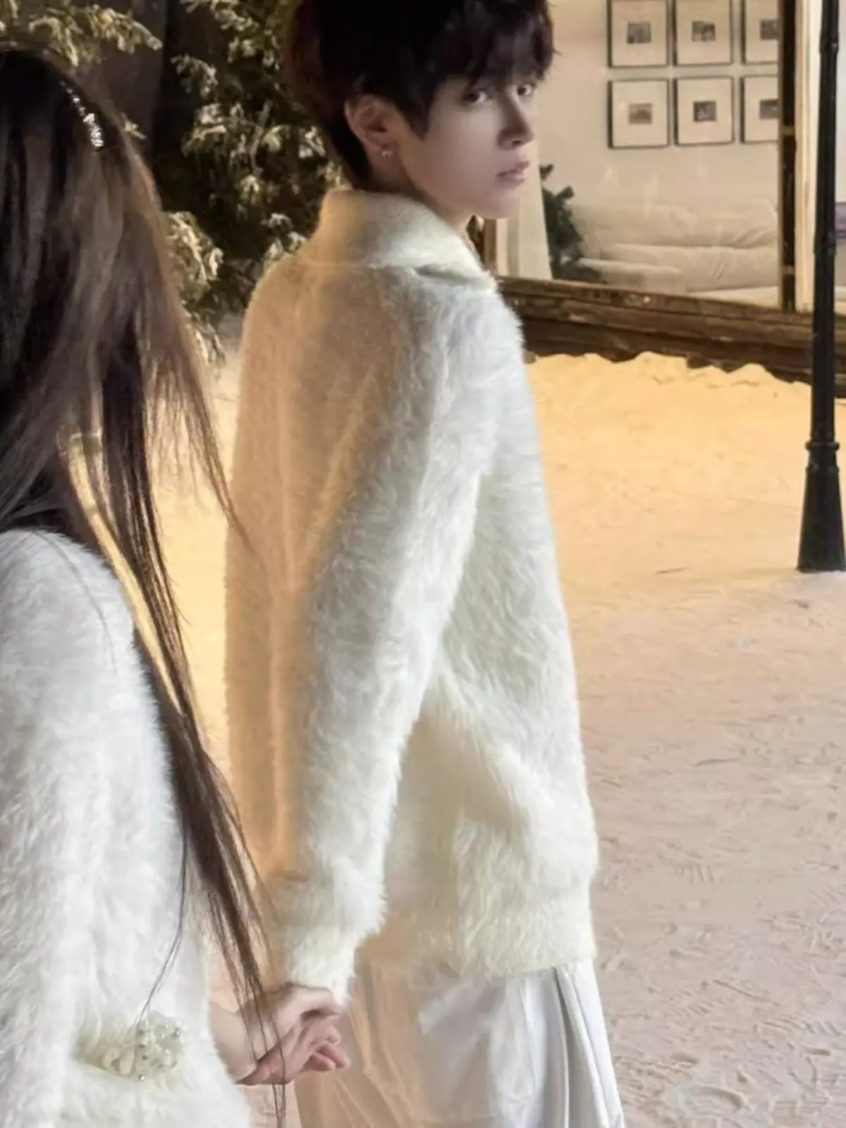 

Мужские пуловеры с меховым воротником и принтами в стиле ретро-гейминга и пиксель-арт, легкие, крутые, повседневные, забавные, с графическим принтом в духе молодежной культуры