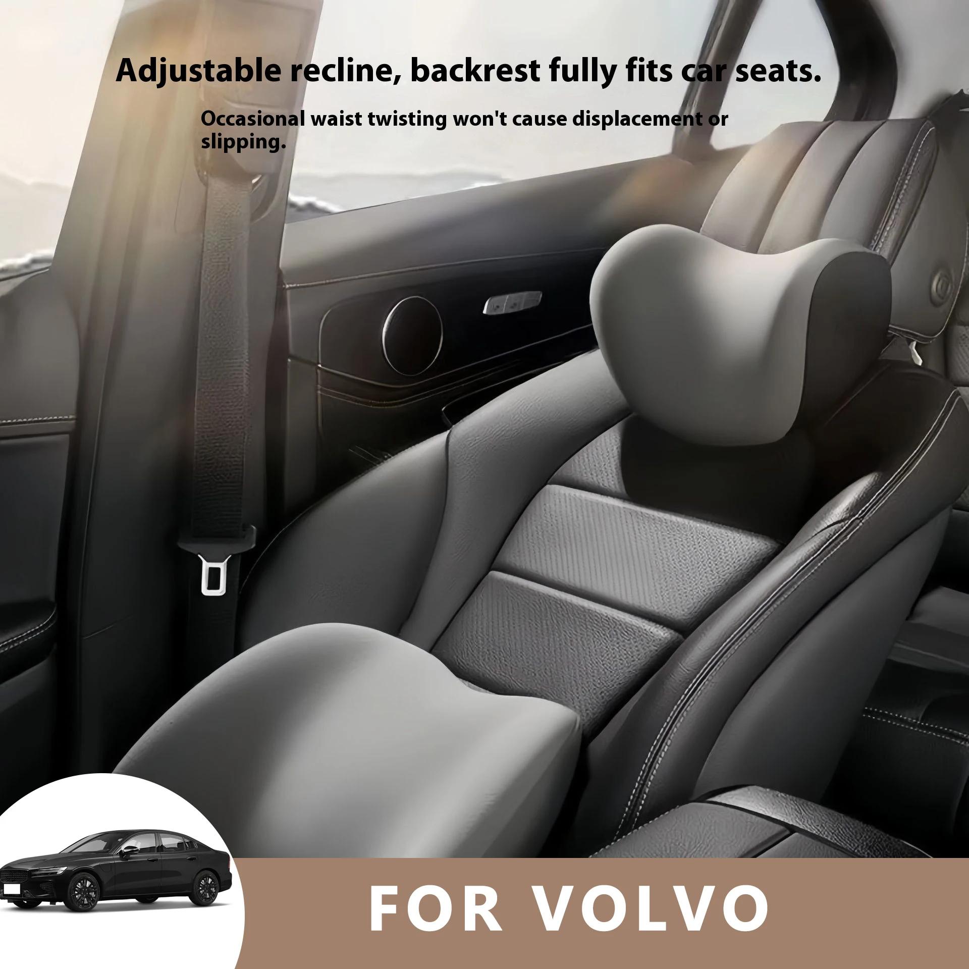 

Car Neck Pilow Protector Auto Seat Headrest Soft Waist Cushion Neck Cushion Backrest Lumbar Support for VOLVO C40 RECHARGE EM90