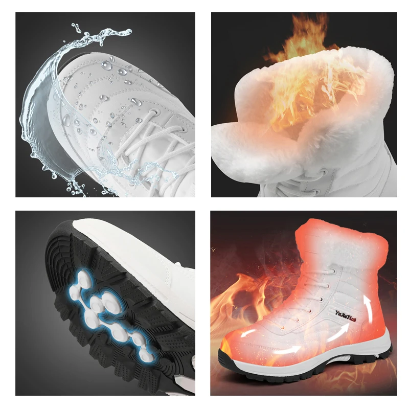 XG ใหม่รองเท้าบู๊ตหิมะรองเท้าเดินป่าผู้ชายให้ความอบอุ่นรองเท้าปีนเขาผู้ชายกันลื่นกีฬารองเท้าทนรองเท้าผ้าใบผู้ชายรองเท้าเดินป่าผู้หญิง