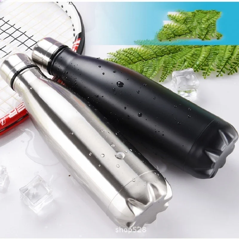 500/1000ml Stainless Steel Sports Water Cup Sports Kettle Double-wall Thermal Insulation Vacuum Water Bottle