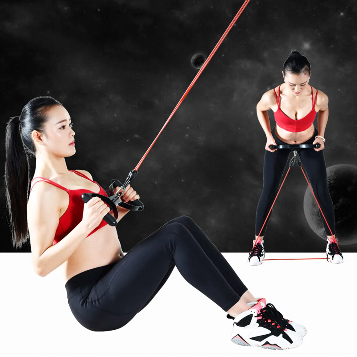 

2Pcs Resistance Band Elastic Pull Rope for Exercise Strength Training Yoga Pilates Stretch Band with Handles Portable Workout